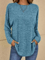 Mia Oversized Waffle Knit Crewneck Sweater