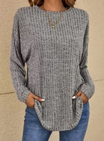 Mia Oversized Waffle Knit Crewneck Sweater