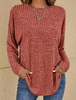 Mia Oversized Waffle Knit Crewneck Sweater