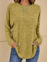 Mia Oversized Waffle Knit Crewneck Sweater