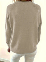Marlene V-Neck Half-Button Knit Sweater