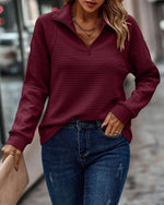 Mia Zip Stand Collar Sweater