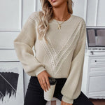 Lena Textured Knit Crewneck Sweater
