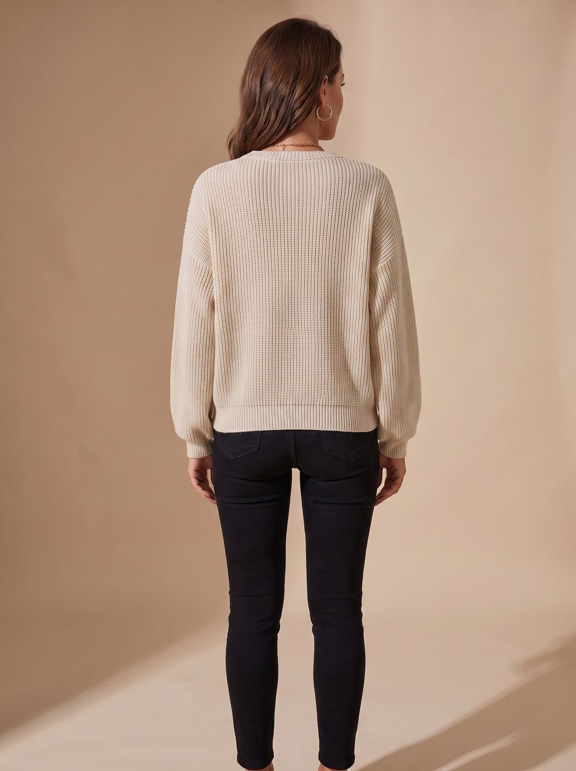 Lena Textured Knit Crewneck Sweater