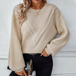 Lena Textured Knit Crewneck Sweater