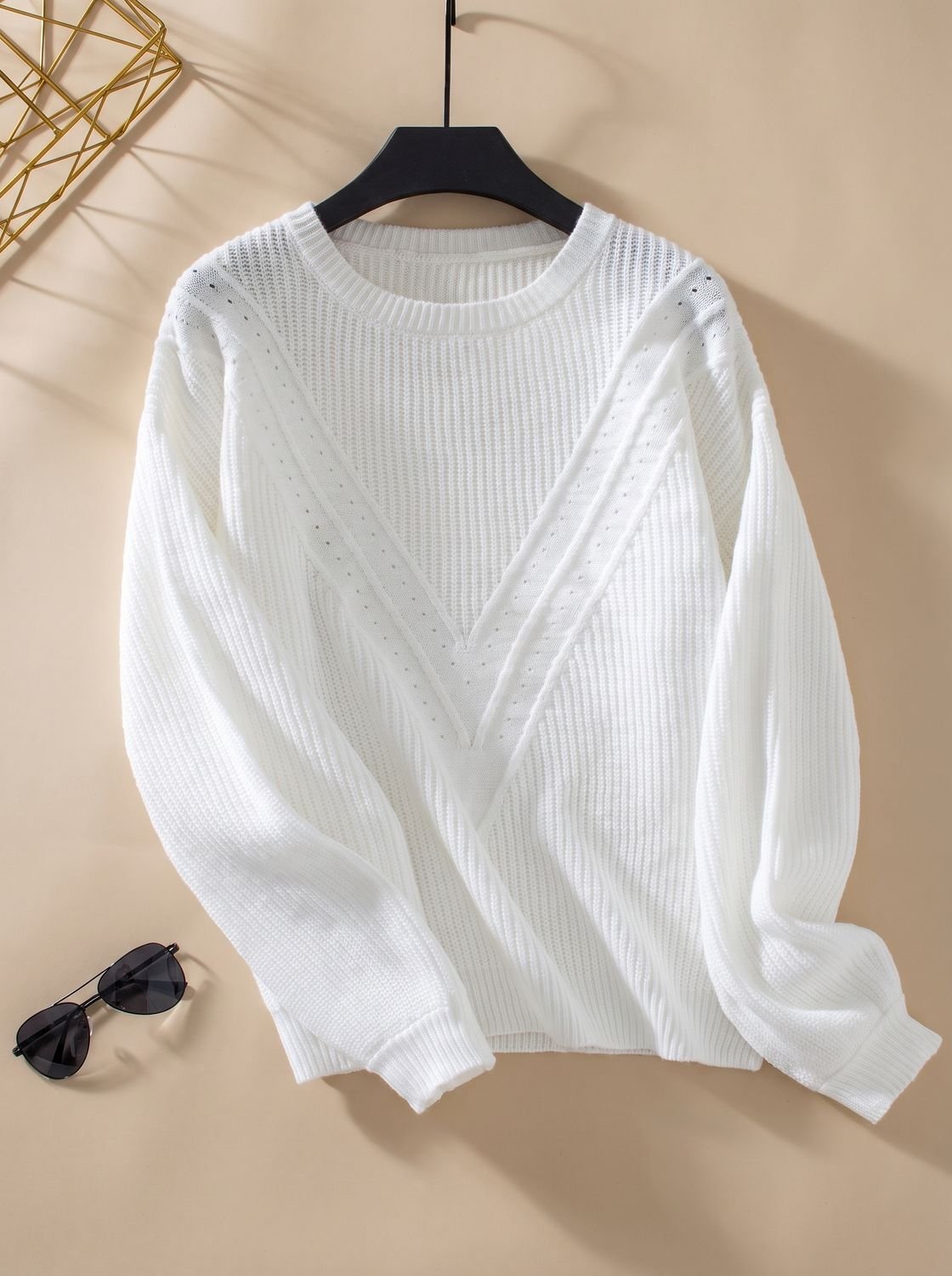 Lena Textured Knit Crewneck Sweater