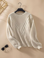 Lena Textured Knit Crewneck Sweater