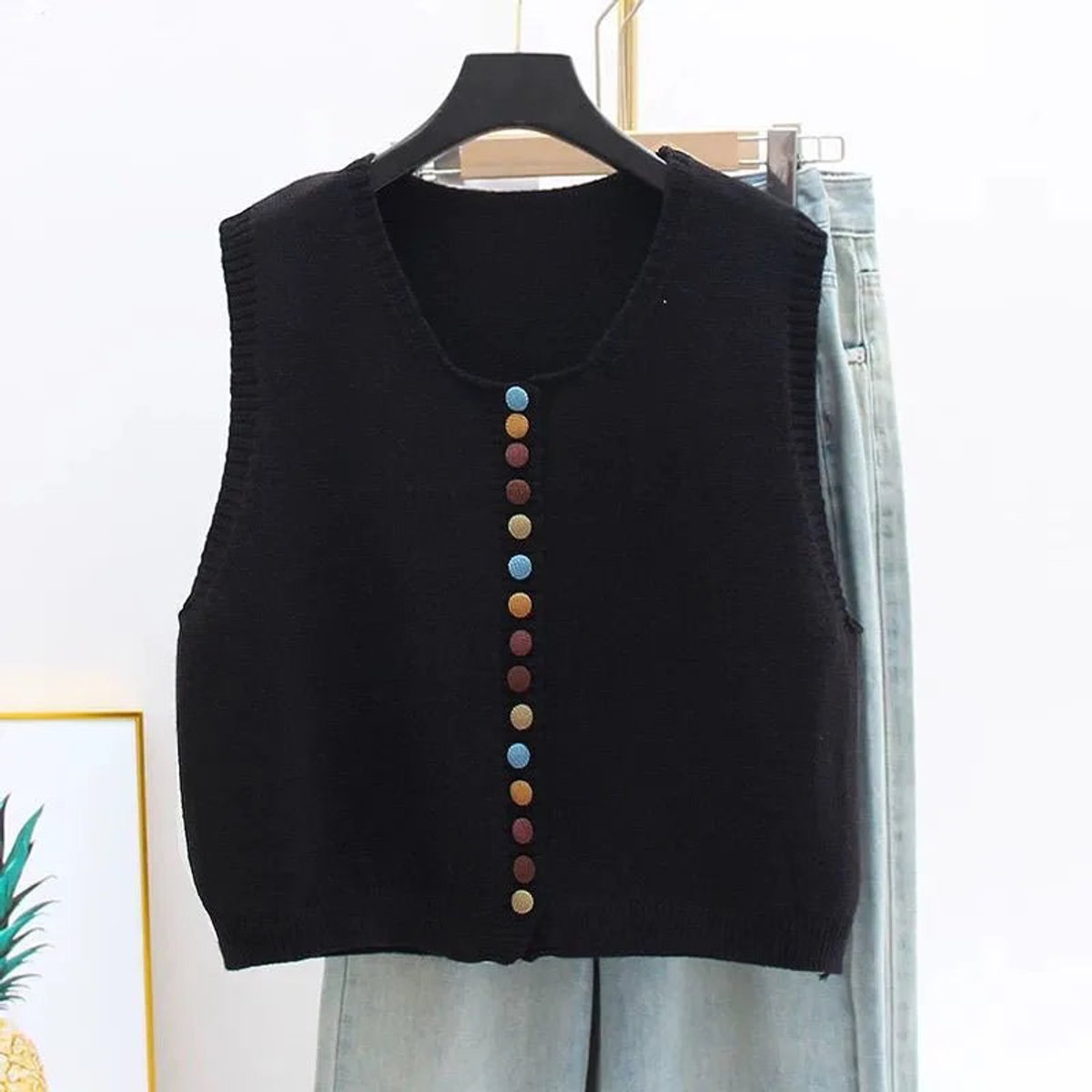 Amelie Button-Front Sweater Vest
