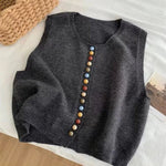 Amelie Button-Front Sweater Vest