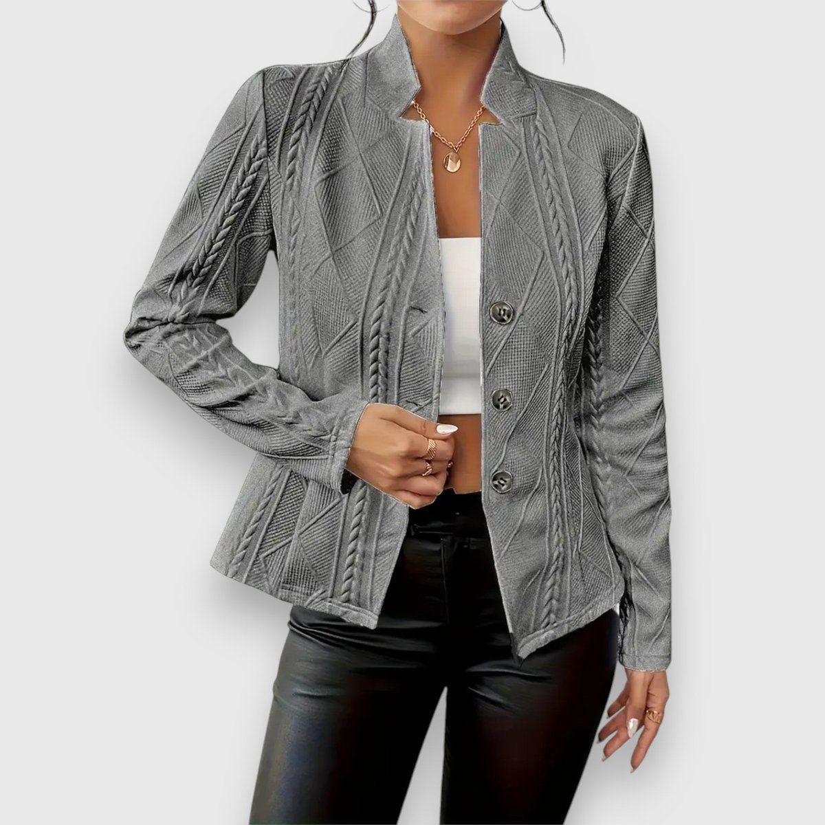 Elisabeth Cable Knit Mock Neck Sweater
