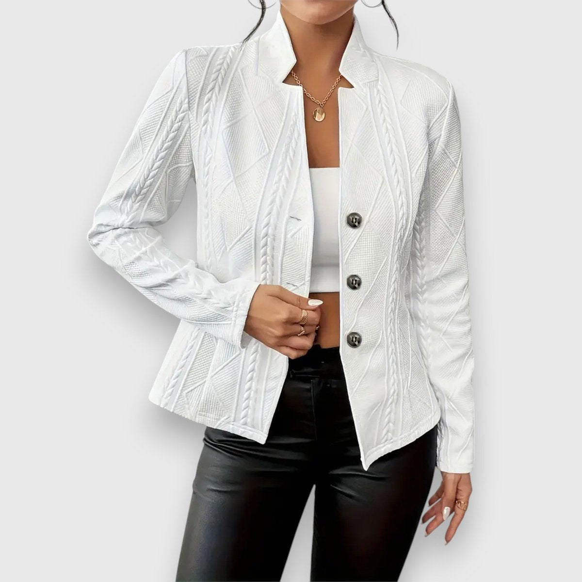 Elisabeth Cable Knit Mock Neck Sweater