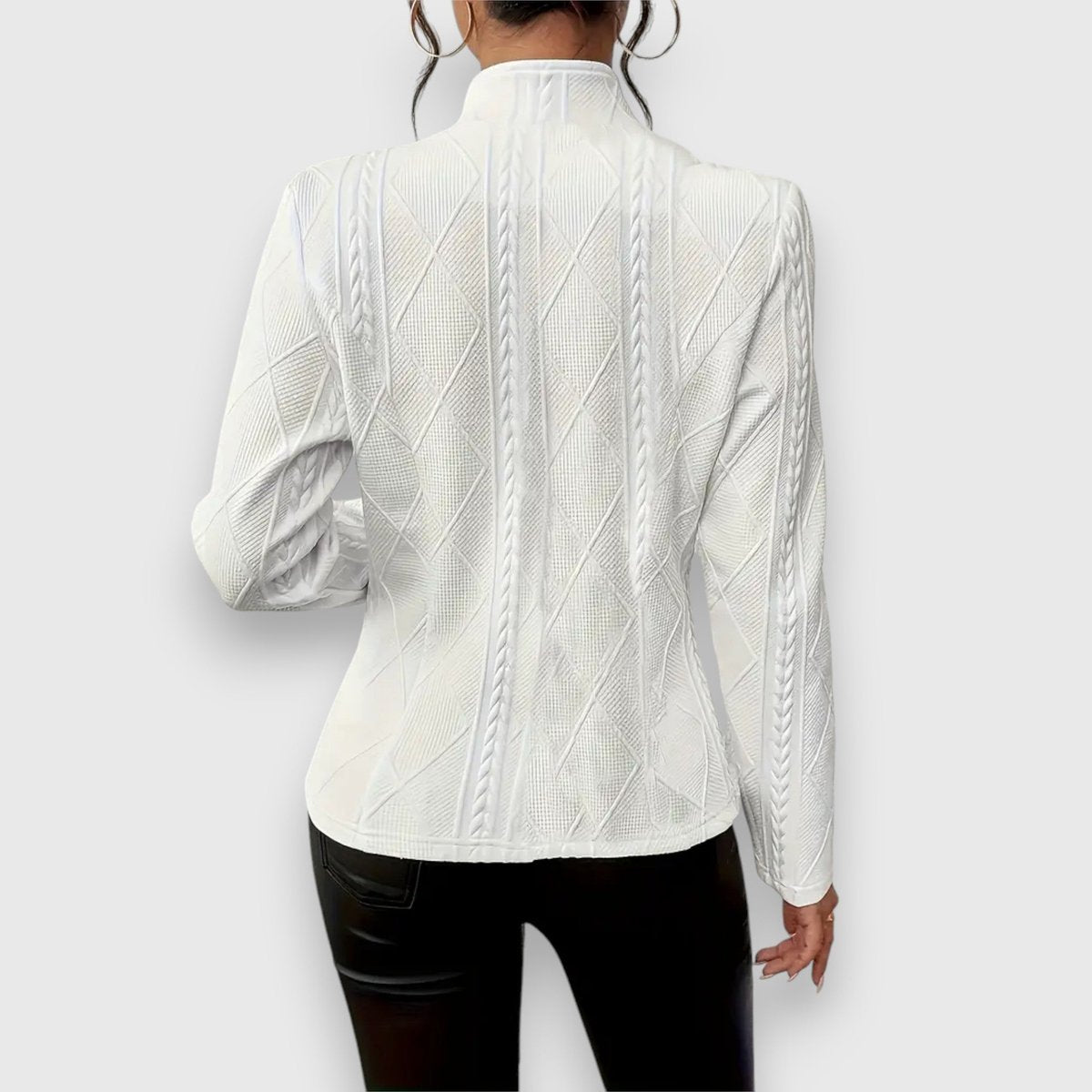 Elisabeth Cable Knit Mock Neck Sweater