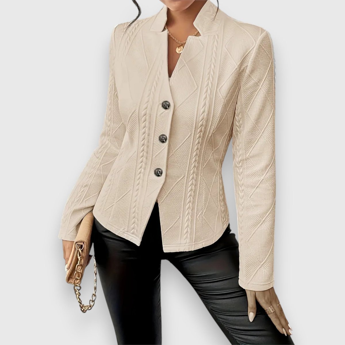 Elisabeth Cable Knit Mock Neck Sweater