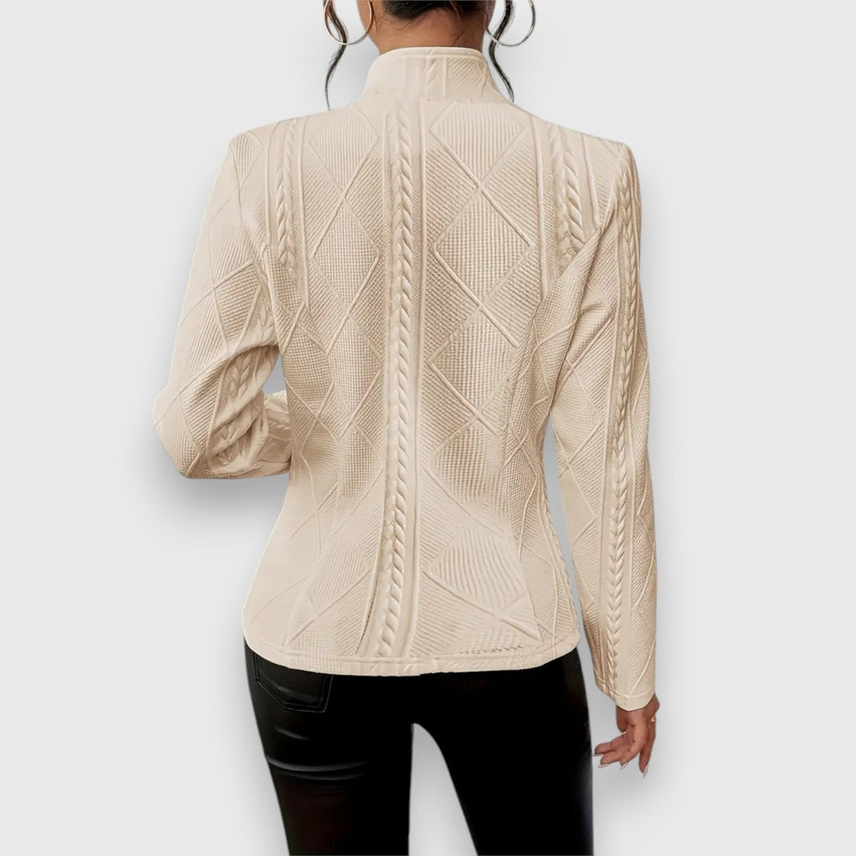 Elisabeth Cable Knit Mock Neck Sweater