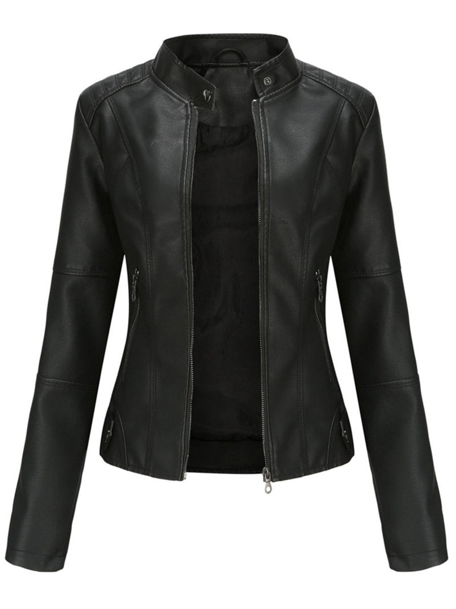Annika Tailored Faux Leather Biker Jacket