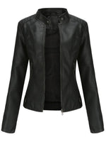 Annika Tailored Faux Leather Biker Jacket