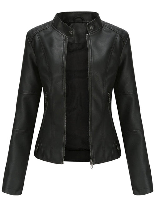 Annika Tailored Faux Leather Biker Jacket