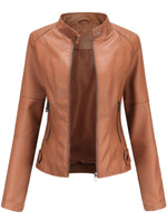 Annika Tailored Faux Leather Biker Jacket