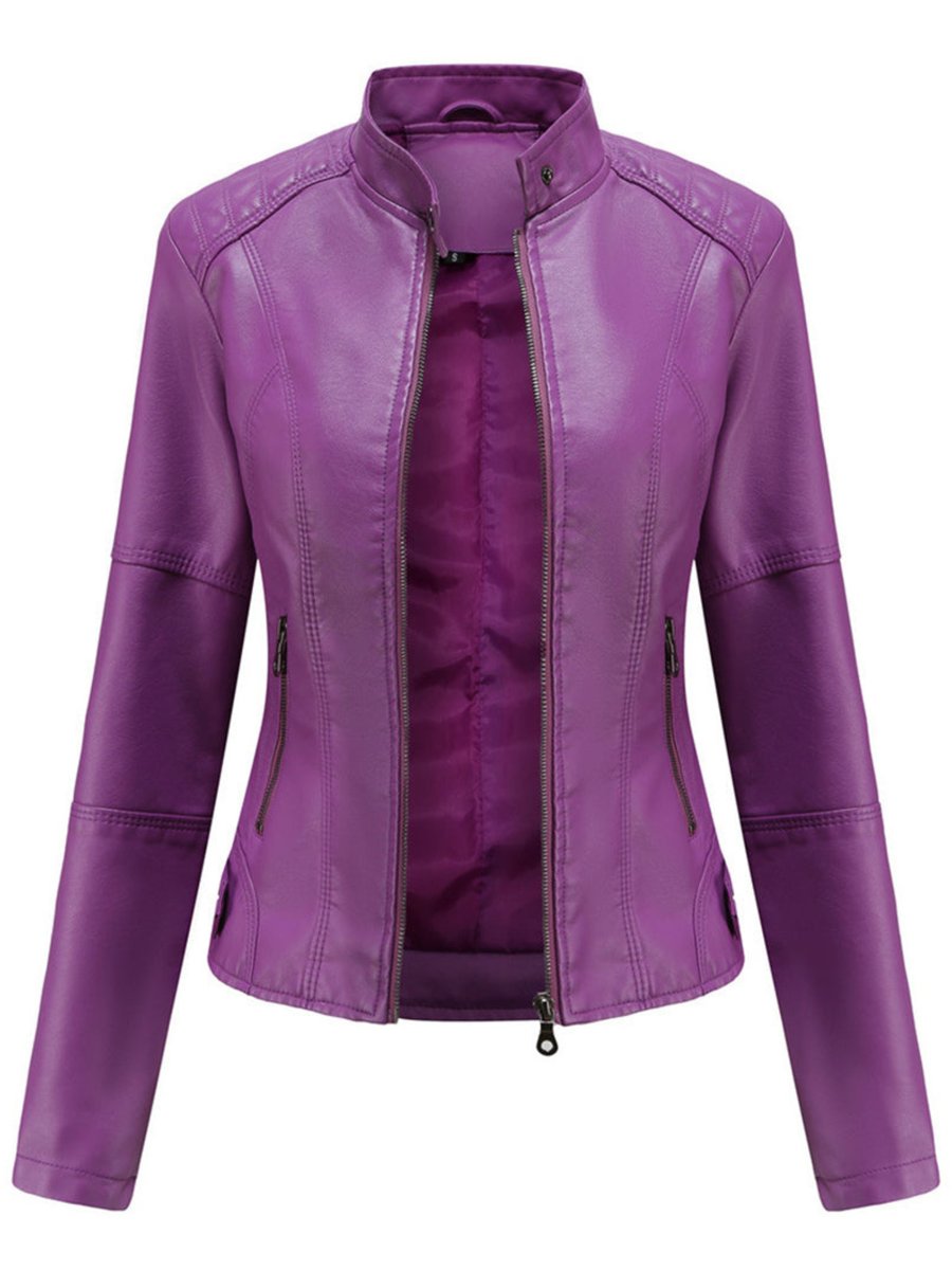 Annika Tailored Faux Leather Biker Jacket