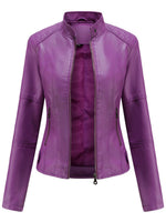 Annika Tailored Faux Leather Biker Jacket