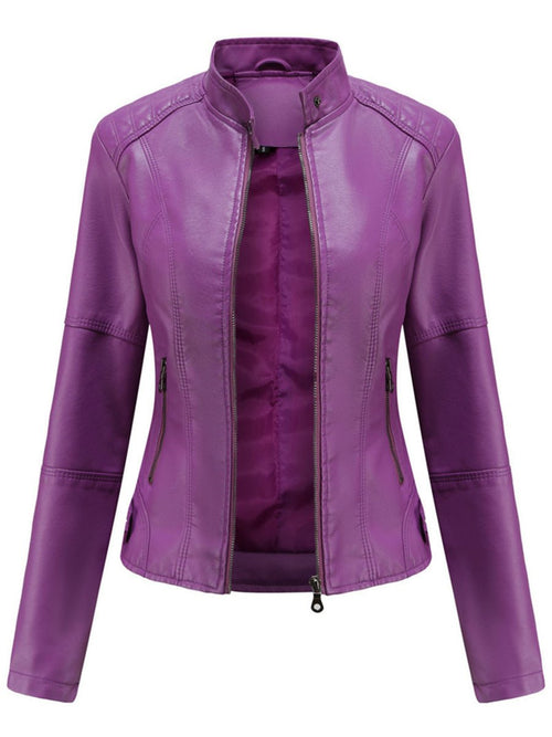 Annika Tailored Faux Leather Biker Jacket