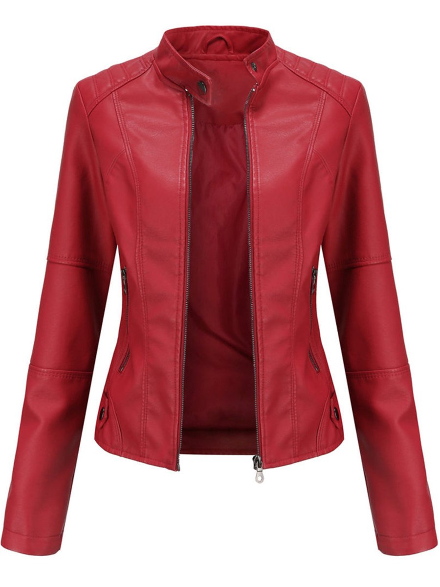 Annika Tailored Faux Leather Biker Jacket