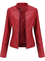 Annika Tailored Faux Leather Biker Jacket
