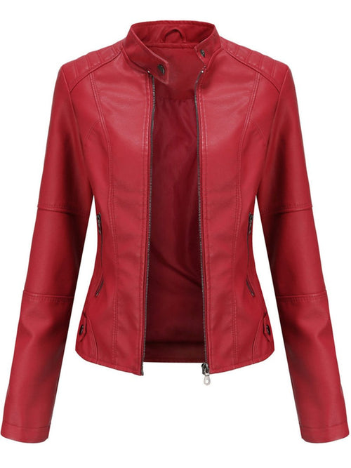 Annika Tailored Faux Leather Biker Jacket