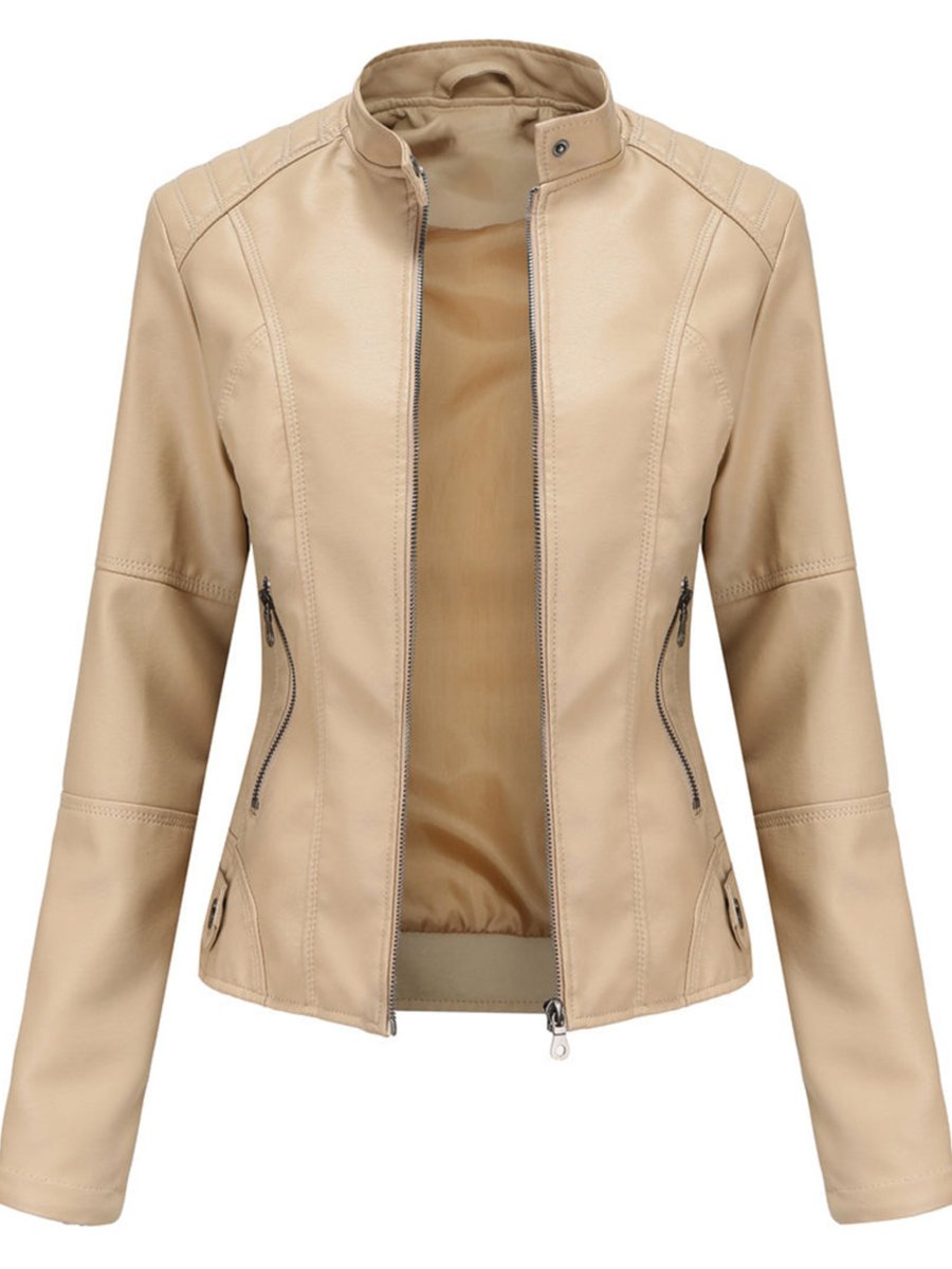 Annika Tailored Faux Leather Biker Jacket