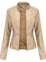 Annika Tailored Faux Leather Biker Jacket