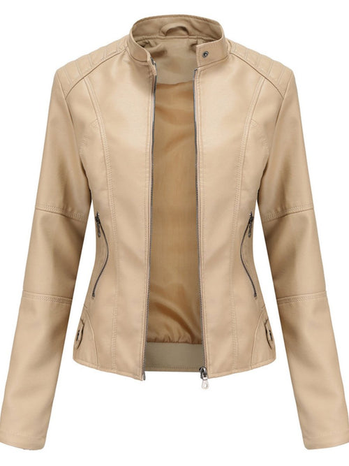 Annika Tailored Faux Leather Biker Jacket