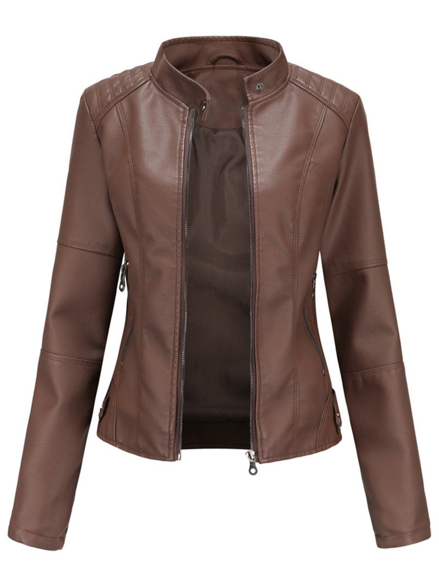 Annika Tailored Faux Leather Biker Jacket