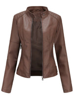 Annika Tailored Faux Leather Biker Jacket