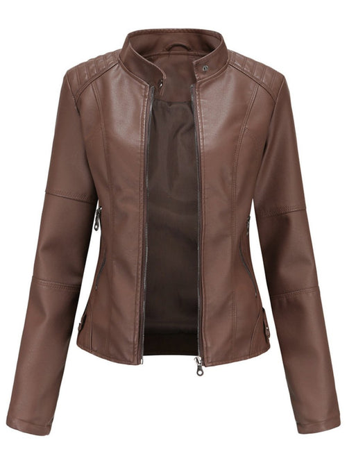 Annika Tailored Faux Leather Biker Jacket