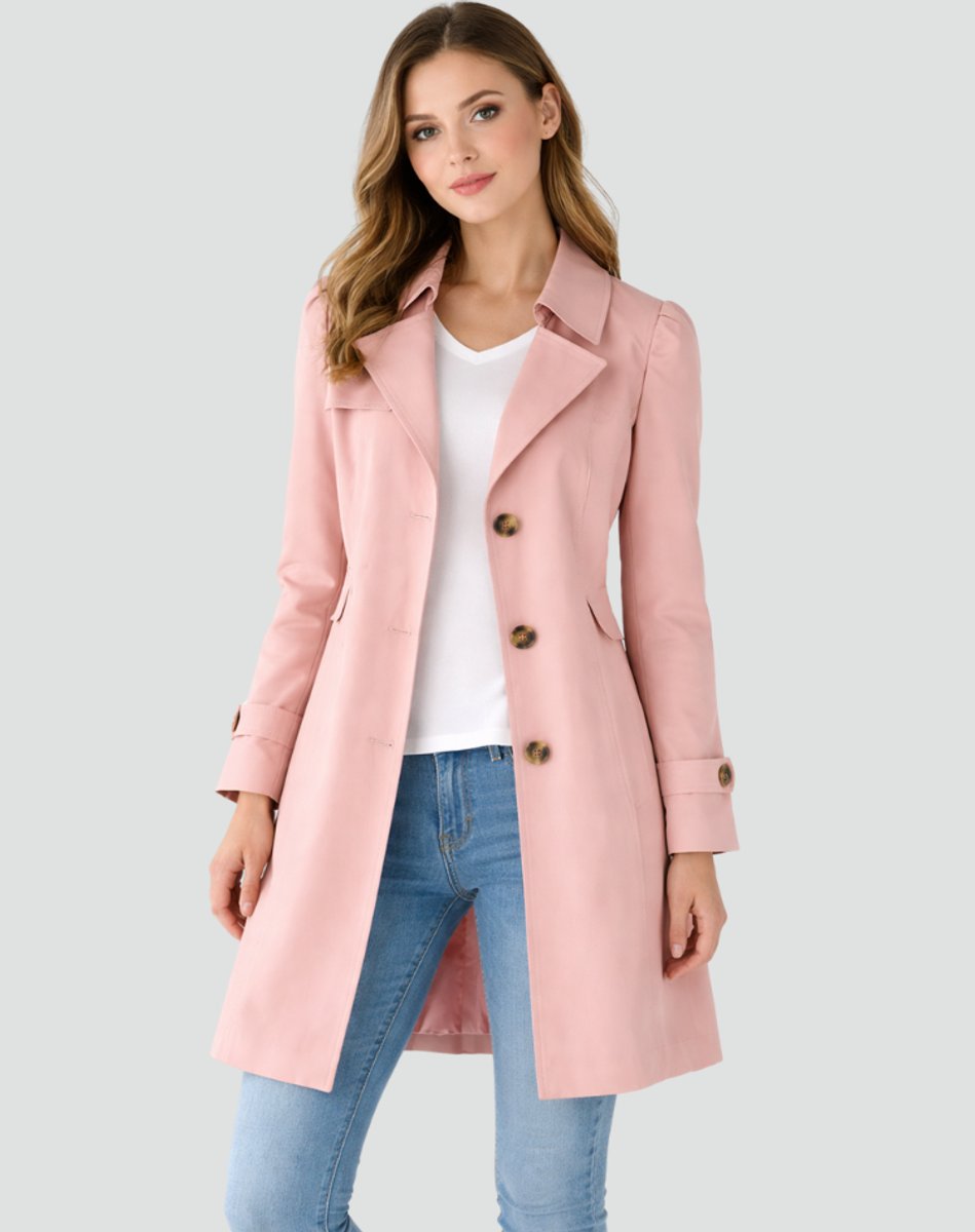 Nora Tailored Classic Mid-Length Trench Coat