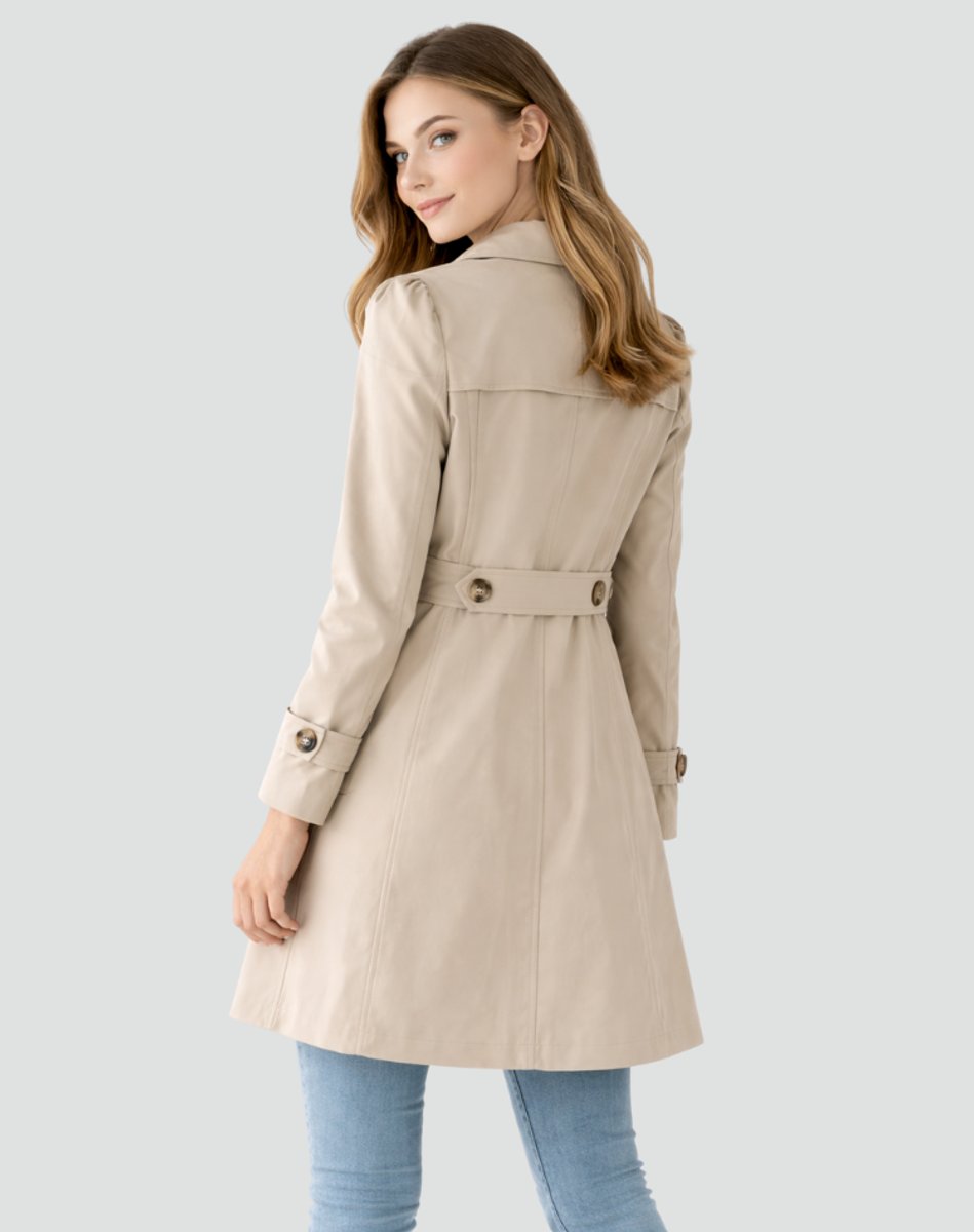 Nora Tailored Classic Mid-Length Trench Coat