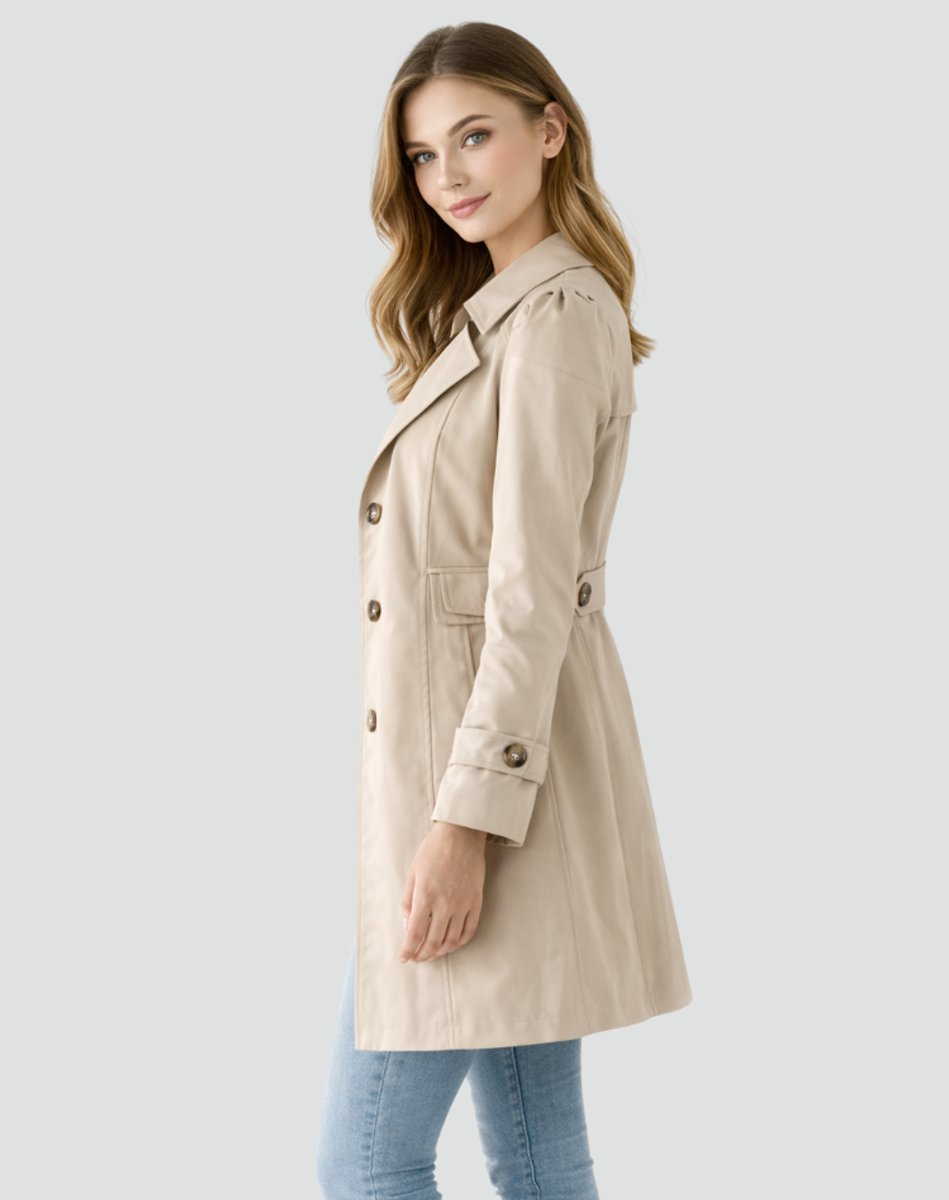 Nora Tailored Classic Mid-Length Trench Coat