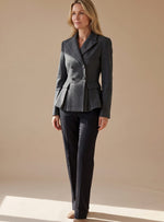 Greta Fitted Peplum Blazer Double-Breasted Long Sleeve