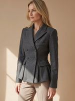 Greta Fitted Peplum Blazer Double-Breasted Long Sleeve