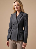 Greta Fitted Peplum Blazer Double-Breasted Long Sleeve