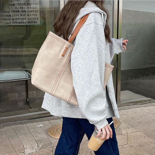Leonie Minimalist Faux Leather Tote Bag