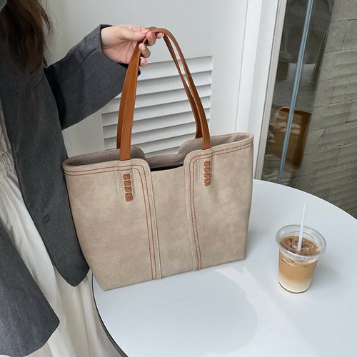 Leonie Minimalist Faux Leather Tote Bag
