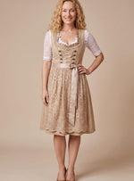 Clara Knee-Length Lace-Up Dirndl with Lace Blouse