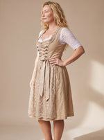 Clara Knee-Length Lace-Up Dirndl with Lace Blouse