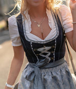 Mia Traditional Dirndl Midi Dress with Lace-Up Bodice