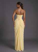 Annika Strapless Corset Ruched Maxi Dress