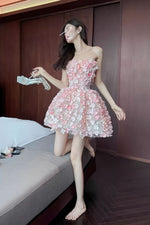 Frieda Strapless 3D Floral Balloon Skirt Dress