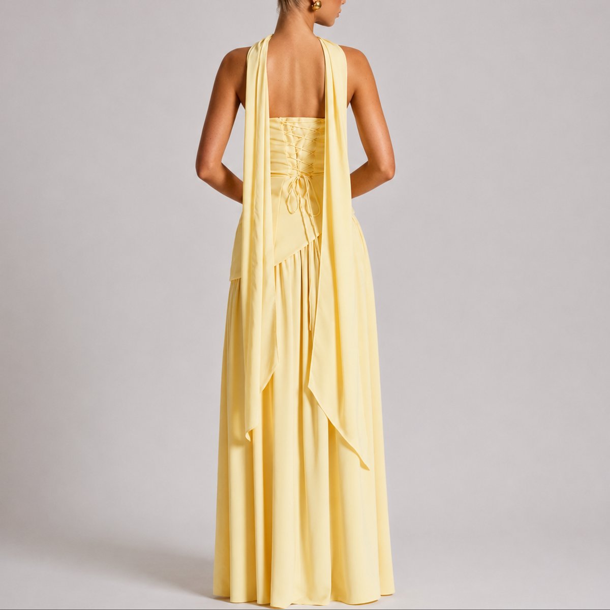 Charlotte Strapless Maxi Dress with Scarf
