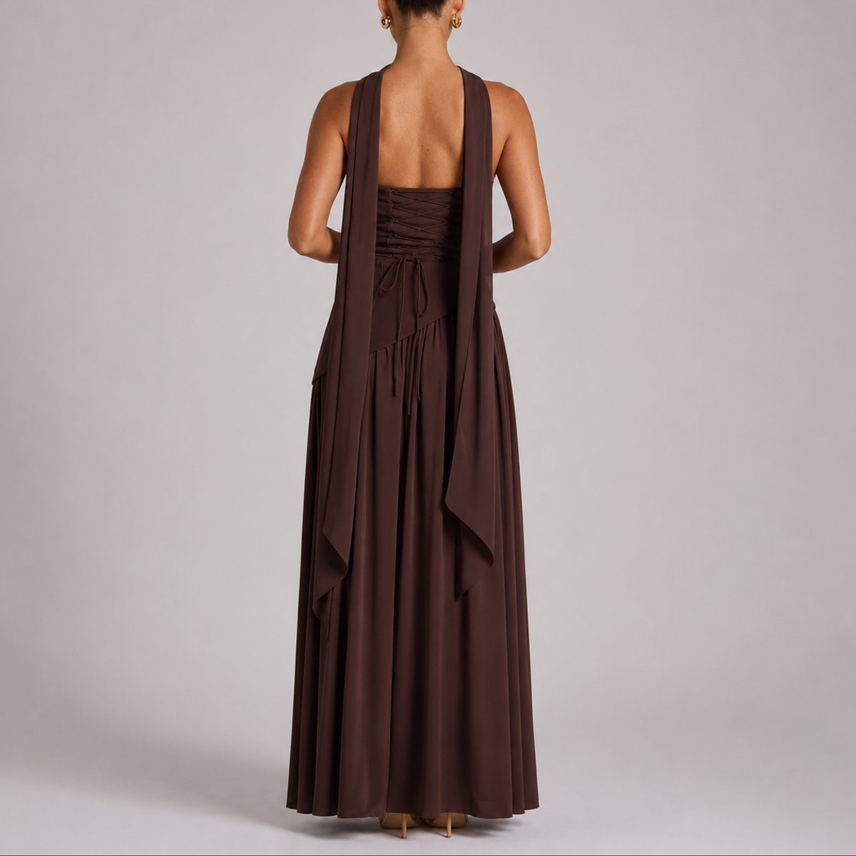 Charlotte Strapless Maxi Dress with Scarf