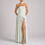 Charlotte Strapless Maxi Dress with Scarf